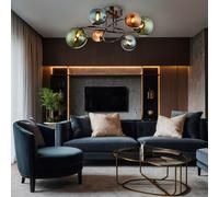 Plafoniera Lampadario Camera Letto Vetro Sfere Colorato Lampada da Cucina LED [EEK: F]