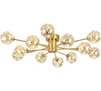 Plafoniera, Lampadario Dorato Semi-Incasso sferico a 16 luci, Illuminazione Rustica, Sala da Pranzo, Soggiorno, Camera da Letto, Cucina, corridoio(33in)