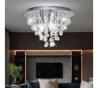 Plafoniera Lampadario Lampada da Soggiorno 3 Fiamma Argento D 38 CM [EEK: Non valutato]