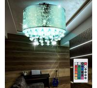 Plafoniera Lampadario Plafoniera LED RGB Lampada di Cristallo Telecomando Oro [EEK: F]