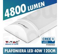 PLAFONIERA LED SLIM 40W BIANCO NATURALE 120CM IP20 CHIP CREE VT-8-40-LED203516 V-TAC