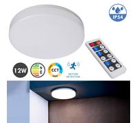 Plafoniera LED 12W CCT da 3000K a 6000K IP54 sensore luce soffitto per esterni [EEK: E]