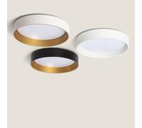 LEDKIA LIGHTING - Plafoniera LED 20W Soffitto | CCT Selezionabile 2700-6500K | Flusso Luminoso 1600 lm | Ø450 mm Design Metallo | Adatta per Soggiorno, Cucina, Bianco/Oro