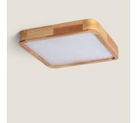 Plafoniera LED 20W Quadrata Legno 400x400 mm CCT Selezionabile Kayu