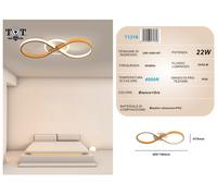Plafoniera led 22w intrecciato infinito oro lampada da soffitto design moderno l