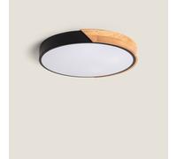 Plafoniera LED 24W Circolare Legno CCT Selezionabile Ø418 mm Semi-Dari [EEK: F]