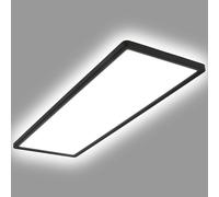 LEDKIA LIGHTING - Plafoniera LED 24W per Soggiorno | Rettangolare CCT 580x200 mm | Luce Selezionabile Caldo-Naturale-Freddo | No Flicker | Facile Installazione, Nero, Policarbonato