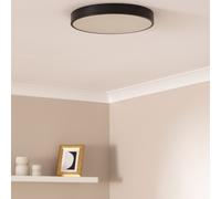 LEDKIA LIGHTING Plafoniera LED 30W Circolare Metallo Ø400 mm CCT Selezionabile Hidria per Soggiorno, Cucina Nero
