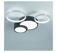 PLAFONIERA LED 36W 4 CERCHI ARGENTO NERO LAMPADA SOFFITTO MODERNO LUCE 6500K 709