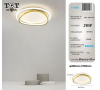 Plafoniera led 36w cerchio bianco design moderno lampadario da soffitto tonda
