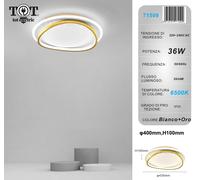 Plafoniera led 36w cerchio bianco design moderno lampadario da soffitto tonda
