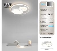 Plafoniera led 36w cerchio bianco design moderno lampadario da soffitto tonda lu