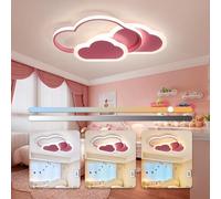 Plafoniera LED 42W Lampada da Soffitto per Camera dei Bambini, Lampada Nuvola Creativa, Lampade LED da Soffitto Dimmerabili con Telecomando 3000K-6000K, 52CM rosa Lampada da Soffitto a LED per Soggio