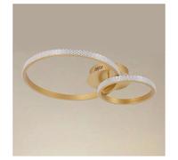 PLAFONIERA LED 48 W 2 CERCHI EFFETTO CRISTALLO CON TELECOMANDO MODERNO ORO 31791
