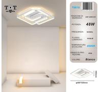 Plafoniera led 48w quadrata spirale vortice bianco lampadario da soffitto modern