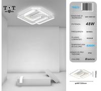 Plafoniera led 48w quadrata spirale vortice bianco lampadario da soffitto modern