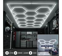 Plafoniera LED 672W lampada esagonale moderna componibile nido ape luce garage [EEK: E]