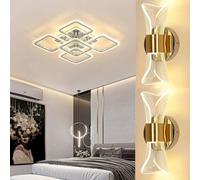 Plafoniera LED 73W Moderna con Telecomando Luce Regolabile Design Geometrico [EEK: A]