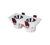 Plafoniera LED A Doppia Testa Antiriflesso da 7W/12W, Faretti COB Ad Alta Luminosità con Angolo Regolabile per Corridoio, Faretti da Soffitto, 3000K-6000K, Ra≥95, Attacch-6000K-12W
