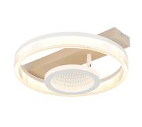 Plafoniera LED anelli di design color sabbia lampada effetto 3D sala da pranzo elementi mobili, metallo, 18W 850Lm bianco caldo, LxLxH 36x33x10 cm
