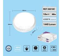 Plafoniera Led applique da Soffitto e Parete Faretto tonda 18w Luce Calda 3200K