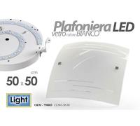 PLAFONIERA LED APPLIQUE IN VETRO BIANCO 5050 CM QUADRATA DA PARETE ORM-750083