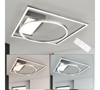 Plafoniera LED CCT plafoniera dimmerabile con telecomando funzione memoria, regolabile in argento, 6500 luce diurna, 33W 4600Lm 2700-6500K, LxP 86x64 cm