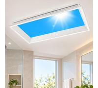 Plafoniera LED Cielo Blu Smart, lucernario Artificiale A-120×60×7.5cm | Lampada da soffitto decorativa e dimmerabile con telecomando; pannello che ricrea l'effetto della luce solare
