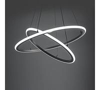 Plafoniera LED circolare 2 anelli 37W 4000K bianco freddo moderno lampadario rotondo anello da soffitto luce sospesa lampada a sospensione regolabile per soggiorno salotto corridoio camera da letto