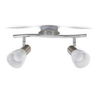 Plafoniera LED Con 2 Faretti Orientabili, Include 2 Lampadine Da 5W E14, Lampada