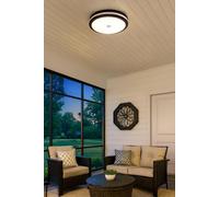 Plafoniera led con sensore pir lampada da soffitto 18 w 3 cct ip65 03n nero