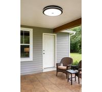 Plafoniera led con sensore pir lampada da soffitto 29 w 3 cct ip65 02n nero [EEK: A]