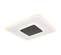 Plafoniera LED con telecomando plafoniera dimmerabile per camera da letto effetto stella bianca, funzione memoria luce notturna, 1x 47W 2157Lm 2700-6000K, LxLxH 46x46x5.5
