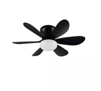 Plafoniera led con ventilatore "Lund" nero 6 pale 52 cm