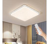 Plafoniera LED Cristallo Dimmerabile Telecomando 24W/48W 3 Tonalità di Colore [EEK: E]