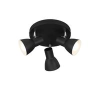 Plafoniera LED Cup E14 nero interno bianco 3 spot Nero