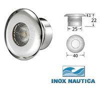 PLAFONIERA LED DA INCASSO A LUCE CALDA IP65 CORPO IN ACCIAIO INOX AISI 316