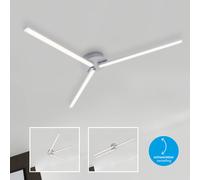 Plafoniera LED design luce soggiorno lampada plafoniera camera da letto, metallo alluminio plastica bianco, 15W 1500lm bianco caldo, LxH 68,5x4,6 cm, Briloner 3181-039