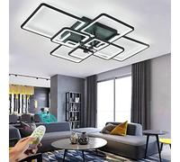 Plafoniera LED Dimmerabile Moderna da Soggiorno 120W 8 Led Rettangolare Con Telecomando, Lampada Creativa in Acrilico