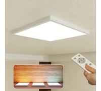Plafoniera Led dimmerabile, plafoniera con telecomando, pannello Led, 24 W, 2400 lm, 3000-6000 K, 30 cm, per camera da letto/cucina/soggiorno, angolare, bianco
