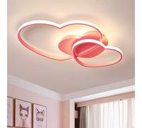 Plafoniera LED Dimmerabili Lampada Da Soffitto Vivaio Chiaro Giovane Camera Da Letto Ragazze 40W Con Telecomando Illuminazione Per Interni Amore Cuore Acrilica in Metallo Sala Pranzo Luce Della,Rosa