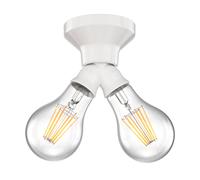 Plafoniera LED Elektra a 2 luci in porcellana incl. lampade E27 bianco caldo