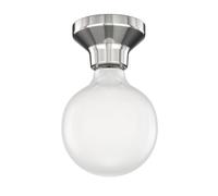 Plafoniera LED Elektra con globo in porcellana argentata e lampada E27 G125