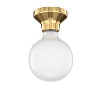 Plafoniera LED Elektra con globo in porcellana dorata e lampada E27 G125 extra