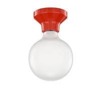 Plafoniera LED Elektra con globo rosso in porcellana e lampada E27 G125 extra [EEK: D]