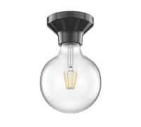 Plafoniera LED Elektra in porcellana nera con globo e lampada E27 G125 [EEK: E]