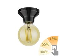 Plafoniera LED Elektra in porcellana nera incl. E27 LED oro max. 818lm [EEK: E]