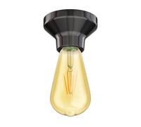 Plafoniera LED Elektra in porcellana nera incl. lampada E27 vintage retro oro