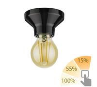Plafoniera LED Elektra in porcellana nera incl. LED oro max. 778lm a 3 livelli