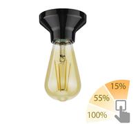 Plafoniera LED Elektra in porcellana nera incl. LED oro vintage max. 814lm [EEK: E]